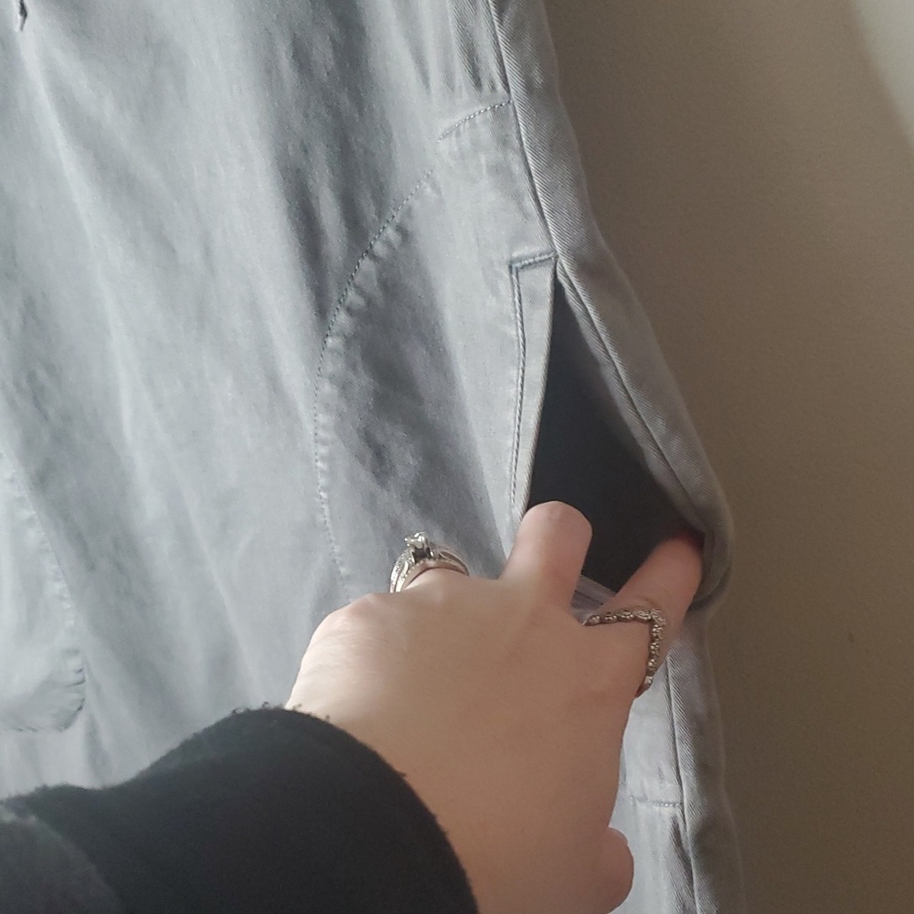 Vineyard Vines Utility Cotton Viscose Spandex Mini Dress Size 2 Chest Pockets - Picture 3 of 12